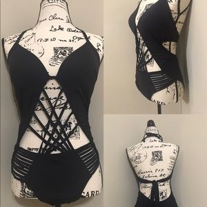 Large bondage one piece swimsuit